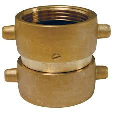 Double Female Swivel - Brass